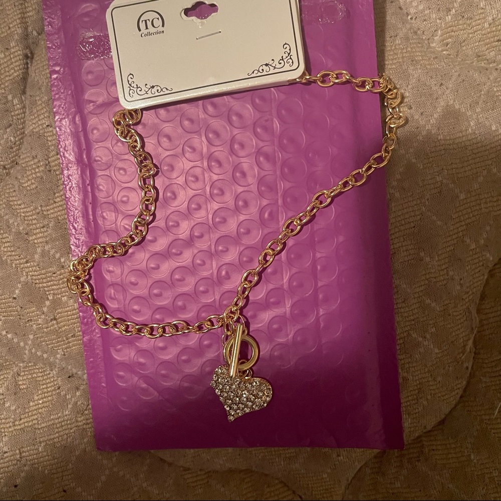 Heart Gold-tone Necklace